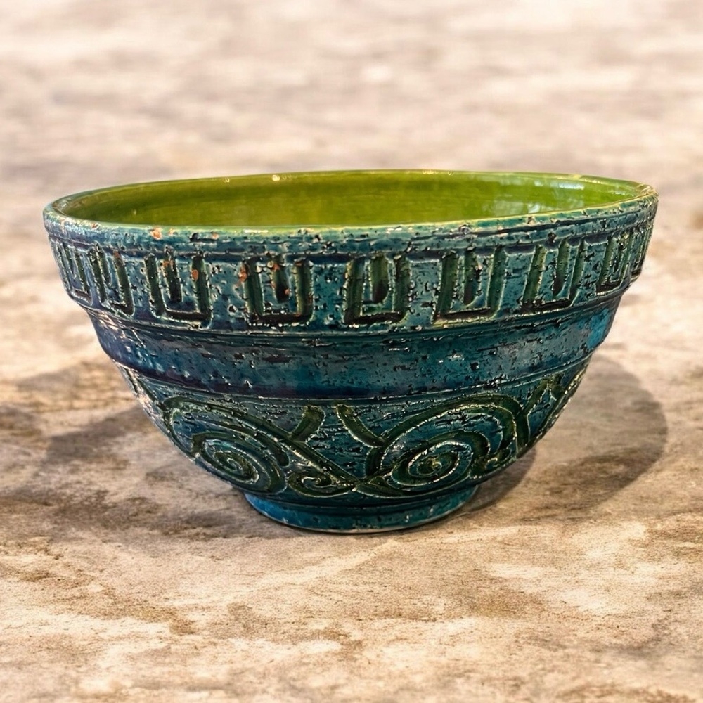 Rimini Blu Bowl by Aldo Landi for Bitossi, Italy, 1960s